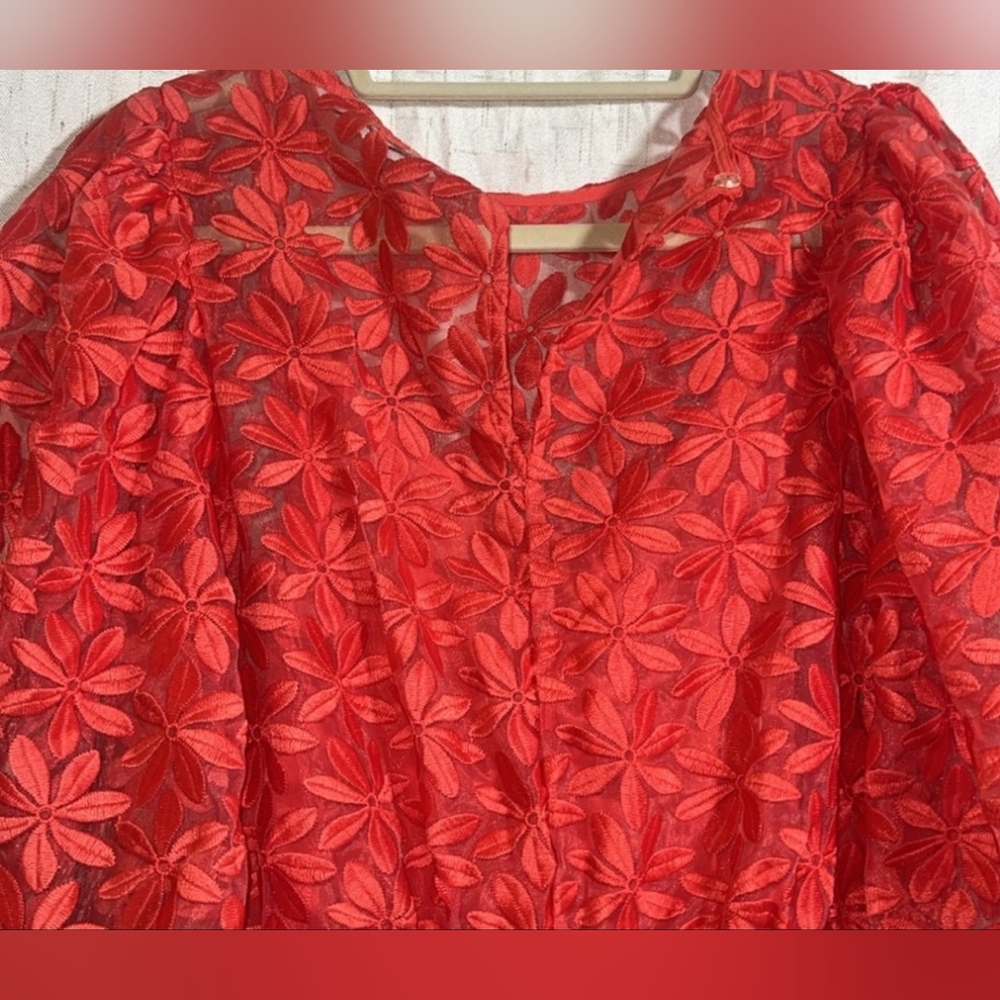 Bnwt Pretty Floral Pink Coral Zara Dress S-M See through matching slip - Picture 15 of 15